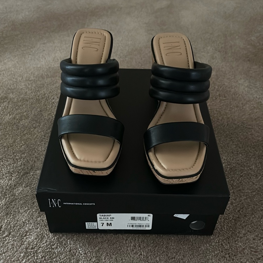 INC Black Wedges. Size 7  Excellent condition